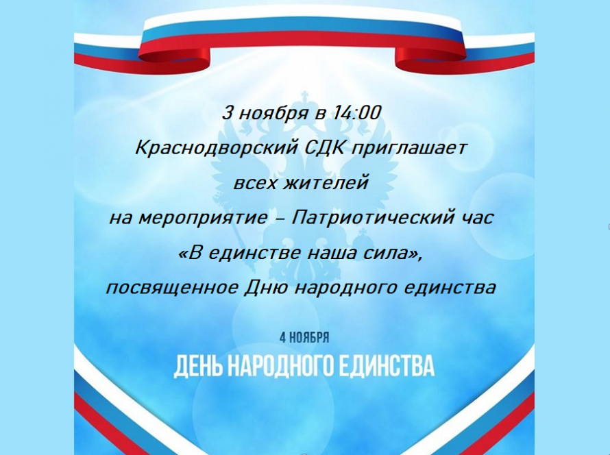Патриотический час "В единстве наша сила"