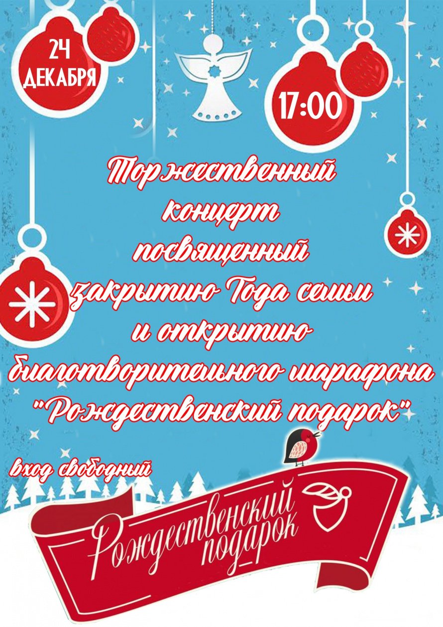Торжественный концерт, посвященный закрытию Года Семьи и открытию благотворительного марафона "Рождественский подарок"