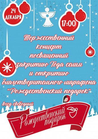 Торжественный концерт, посвященный закрытию Года Семьи и открытию благотворительного марафона "Рождественский подарок"